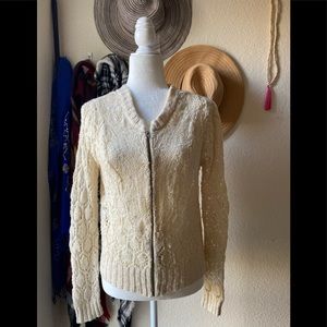 Beautiful Ivory Crochet Zip-Up Jacket